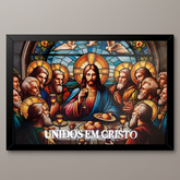 Quadro Católico Santa Ceia com Led