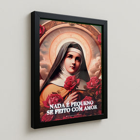 Quadro Católico Santa Teresinha com Rosas com Led